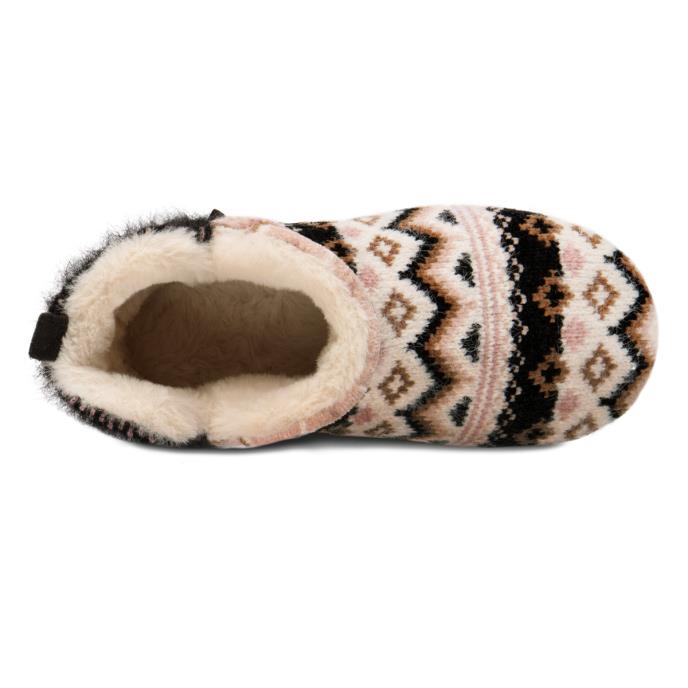 totes toasties® Ladies Patchwork Fairisle Short Boot Slippers Fairisle Extra Image 5